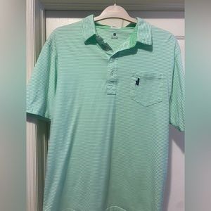 Green Striped Jonnie-O Polo (Size M)